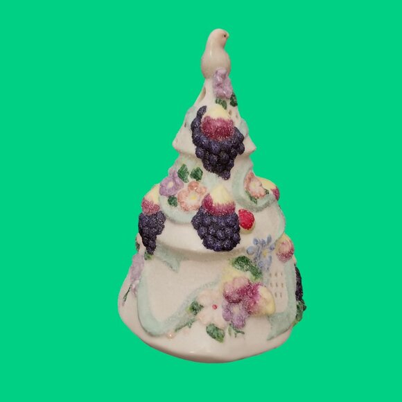 Vintage Christmas Ceramic Tree Sugar Plum Candle Holder Illuminates - Picture 3 of 6